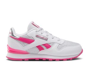 Classic Leather Step 'n' Flash Little Kid 'White Bold Pink'