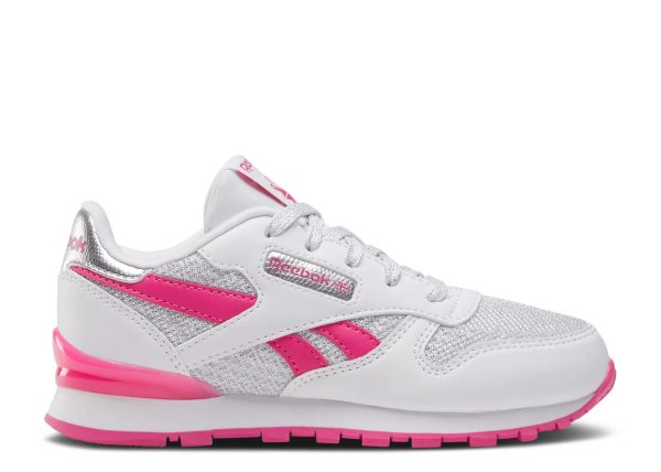 Classic Leather Step 'n' Flash Little Kid 'White Bold Pink'