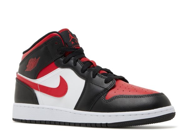 Jordan 1 Mid GS 'Black Fire Red'