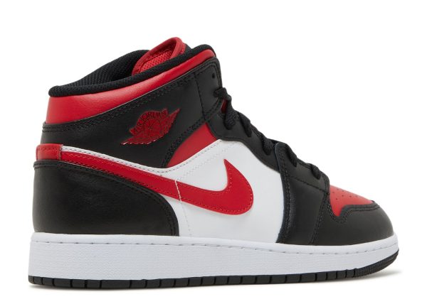 Jordan 1 Mid GS 'Black Fire Red'