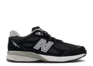 New Balance 990v3 Big Kid Wide 'Black Grey'