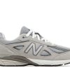 New Balance 990v4 Big Kid Wide 'Kool Grey Silver Filigree'