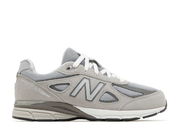 New Balance 990v4 Big Kid Wide 'Kool Grey Silver Filigree'