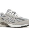 New Balance 990v4 Big Kid Wide 'Kool Grey Silver Filigree'