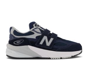 New Balance 990v6 Hook & Loop Little Kid Wide 'Navy'