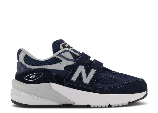 New Balance 990v6 Hook & Loop Little Kid Wide 'Navy'